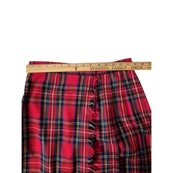 Danielle Martin VTG Tartan Plaid Skirt Pleated Wool Midi Maxi Skirt Kilt Sz 8 - Picture 3 of 4